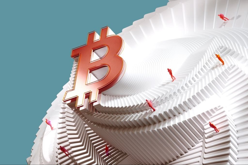 Bitcoin mining and business growth concept